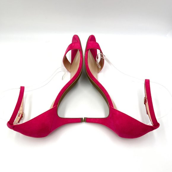 Bandolino Womens Size 10 Fuchsia Pink Faux Suede Microsuede Sandals Heels Shoes - Picture 8 of 13